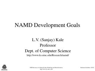 NAMD Development Goals