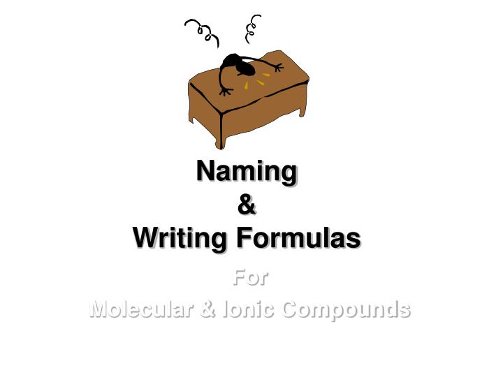 naming writing formulas