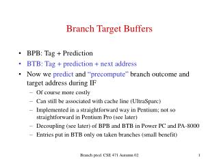 Branch Target Buffers