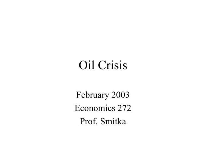 oil crisis