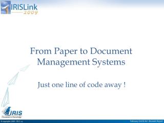 From Paper to Document Management Systems