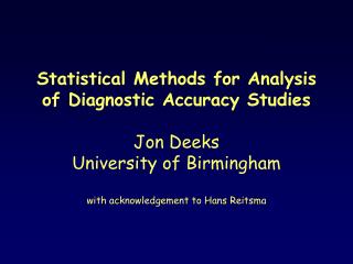 Measures of diagnostic accuracy