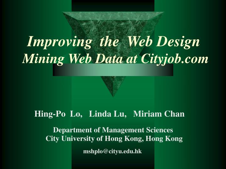 improving the web design mining web data at cityjob com