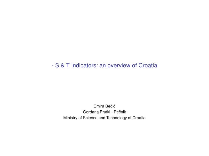 s t indicators an overview of croatia