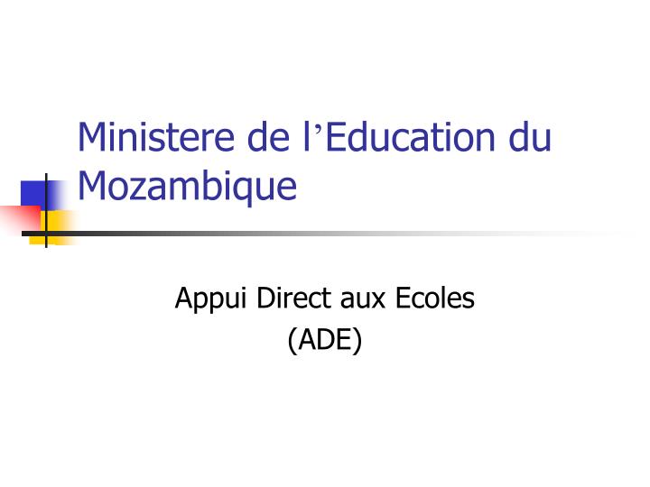 ministere de l education du mozambique