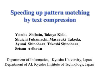 Speeding up pattern matching by text compression
