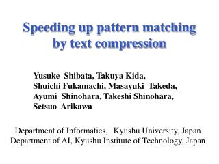 speeding up pattern matching by text compression