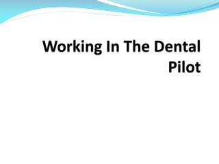 Working In The Dental Pilot