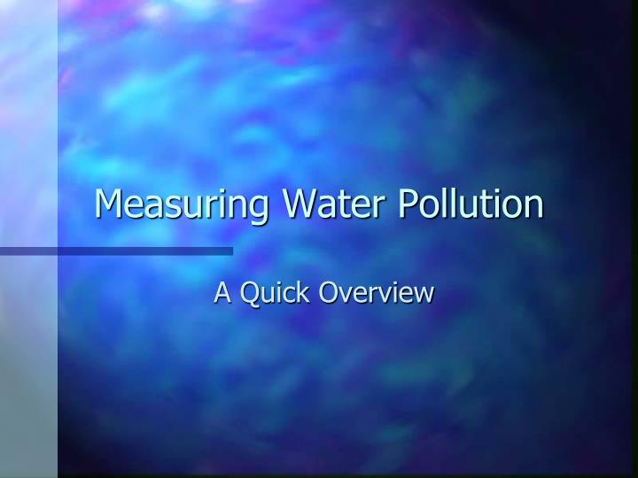 measuring water pollution