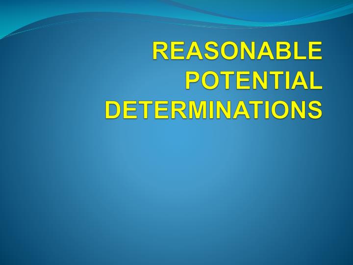 reasonable potential determinations