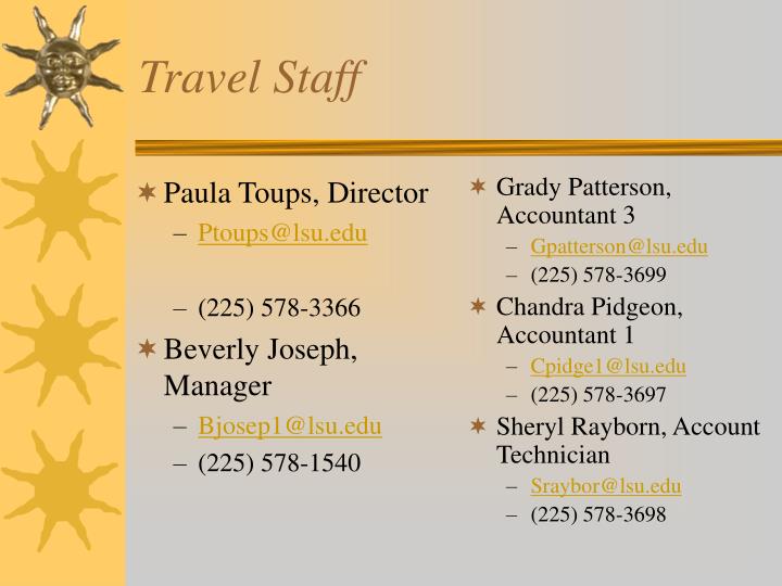 travel staff