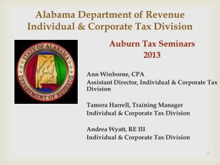 Alabama Department of Revenue 	Individual &amp; Corporate Tax Division
