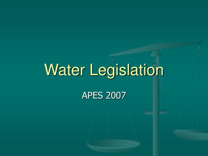 water legislation