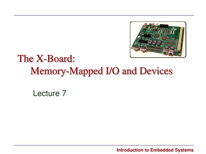 the x board memory mapped i o and devices
