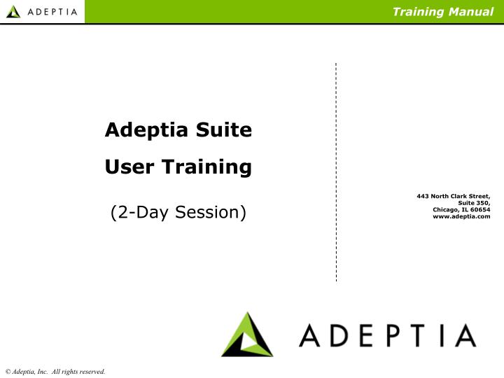 adeptia suite user training 2 day session