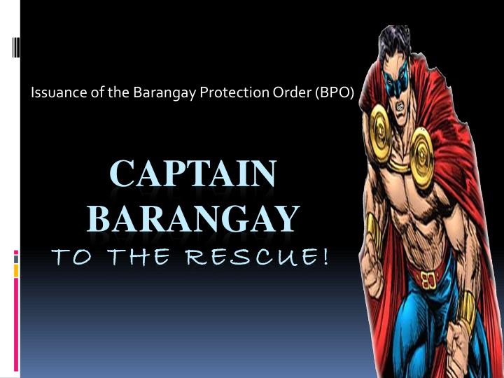 issuance of the barangay protection order bpo