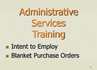 Administrative Services Training