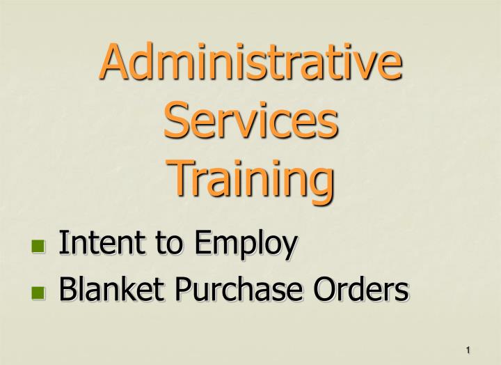 administrative services training