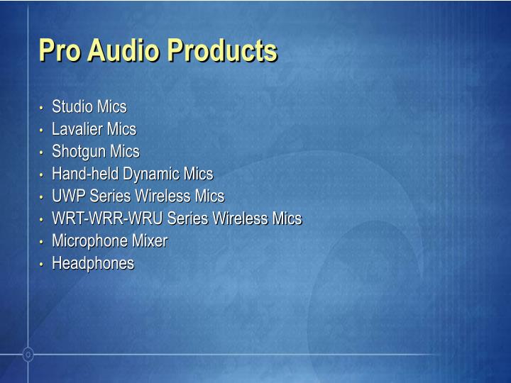 pro audio products