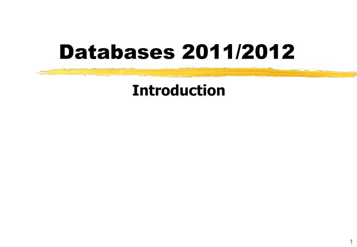 databases 2011 2012