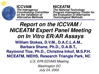 Report on the ICCVAM / NICEATM Expert Panel Meeting on In Vitro ER/AR Assays
