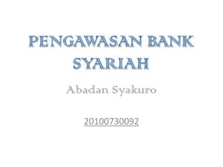 pengawasan bank syariah