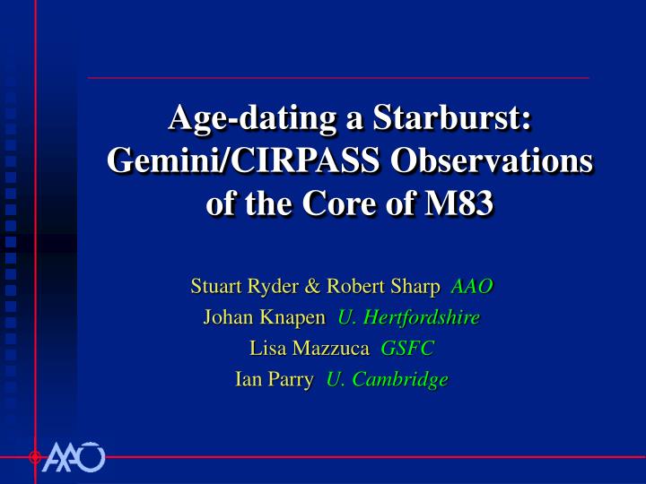 age dating a starburst gemini cirpass observations of the core of m83
