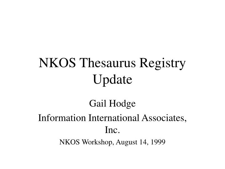 nkos thesaurus registry update