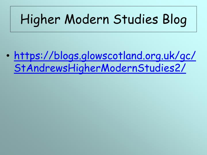 higher modern studies blog