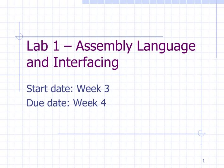 lab 1 assembly language and interfacing
