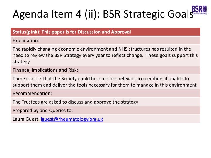 agenda item 4 ii bsr strategic goals