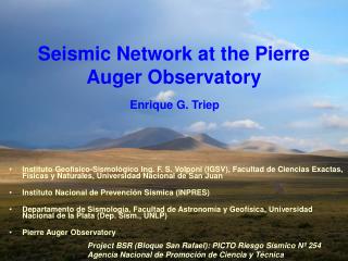 Seismic Network at the Pierre Auger Observatory