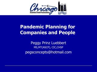 Pandemic Planning for Companies and People