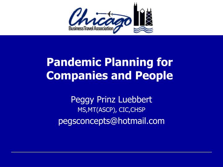 pandemic planning for companies and people
