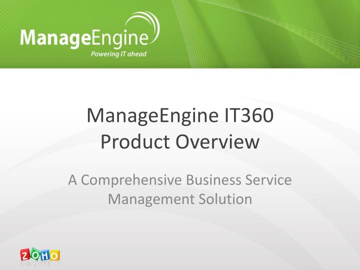 manageengine it360 product overview