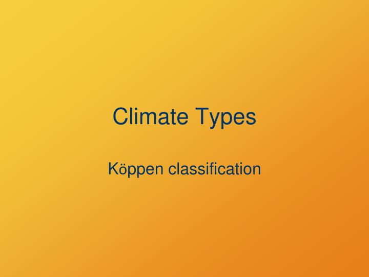 climate types