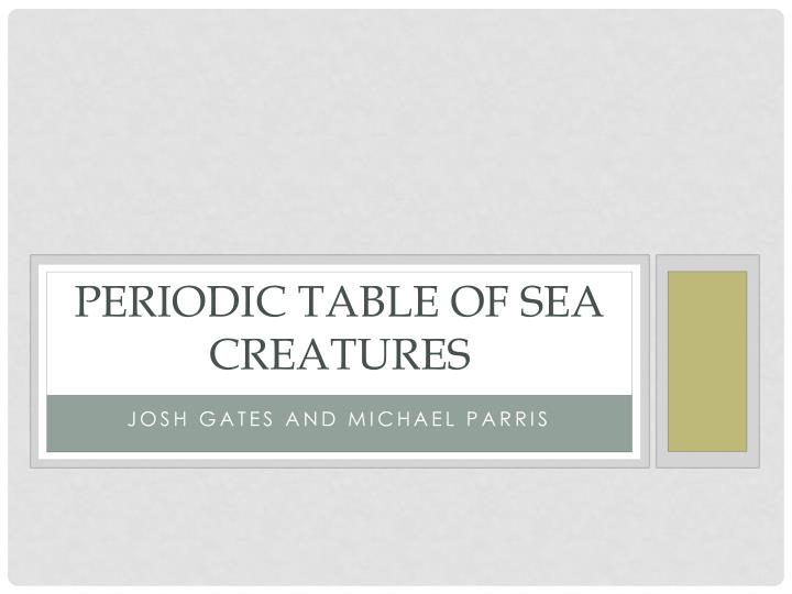 periodic table of sea creatures