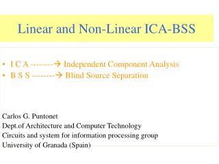 linear and non linear ica bss