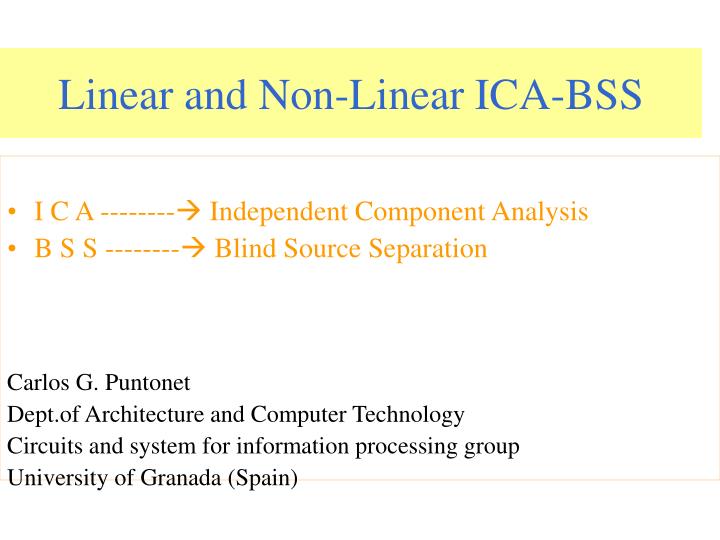 linear and non linear ica bss