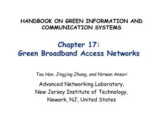 Chapter 17: Green Broadband Access Networks
