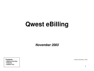 Qwest eBilling November 2003