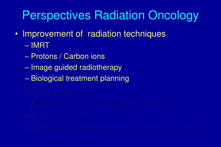 perspectives radiation oncology