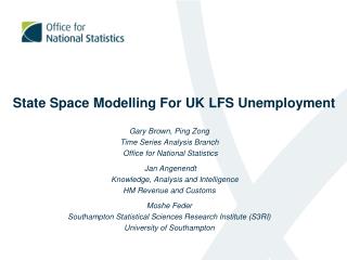 State Space Modelling For UK LFS Unemployment