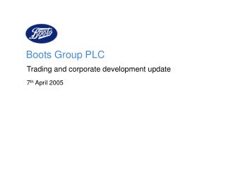 Boots Group PLC