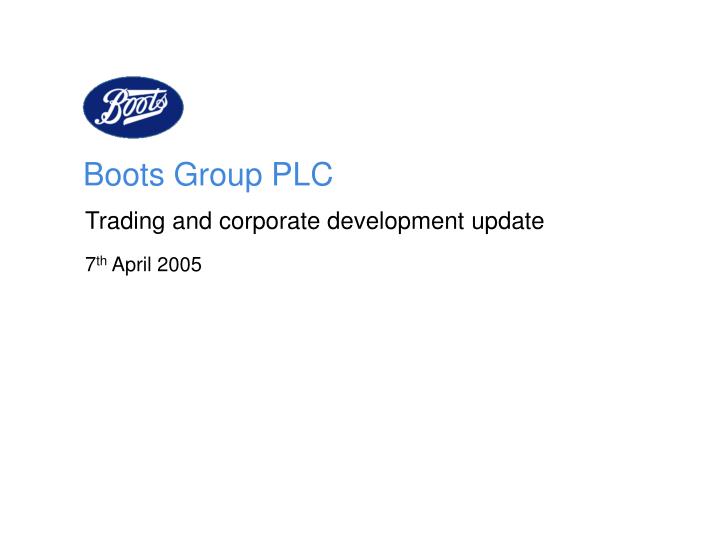 boots group plc