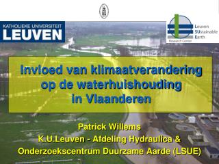 Invloed van klimaatverandering op de waterhuishouding in Vlaanderen