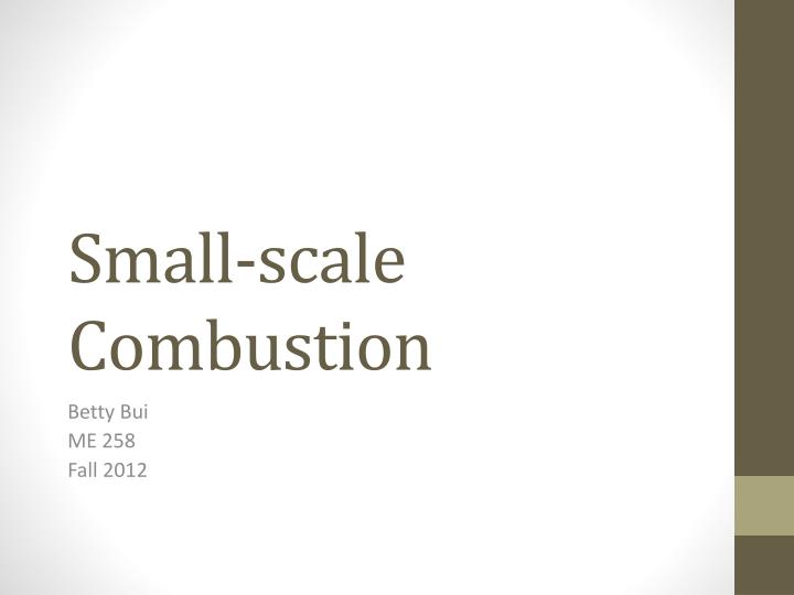 small scale combustion
