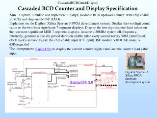 Cascaded BCD Counter and Display Specification
