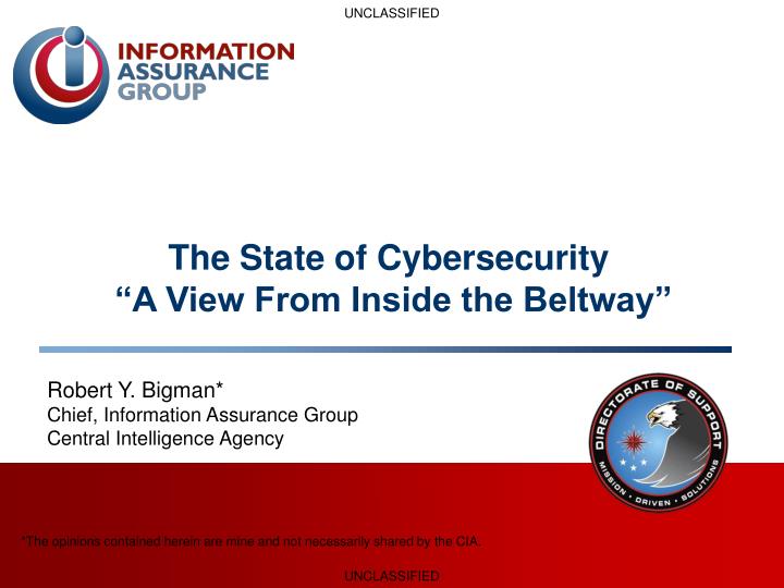 the state of cybersecurity a view from inside the beltway