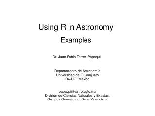 Using R in Astronomy